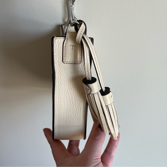 Tory Burch Women's Thea Mini Web Leather Shoulder Bag Purse in New Cream - Picture 8 of 14